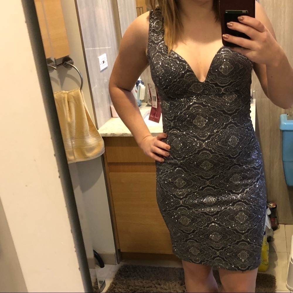 Silver BodyCon Style Dress - Picture 4 of 4